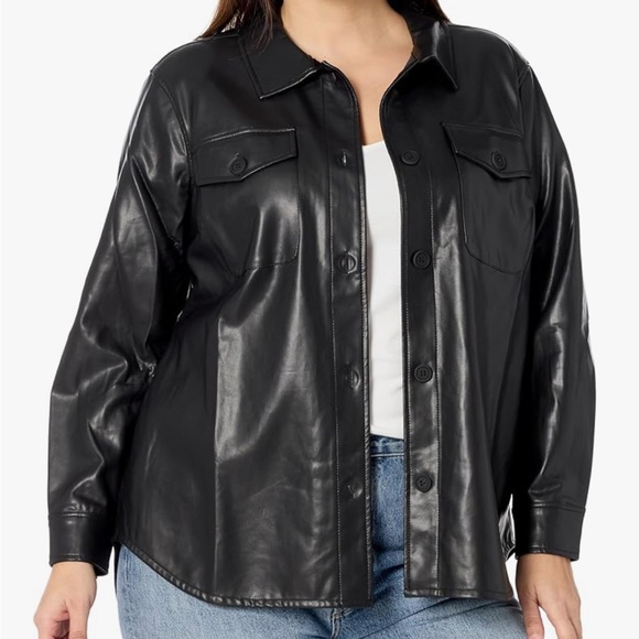 Avenue Jackets & Blazers - Avenue womens Avenue Plus Size Shacket Tyler Pu